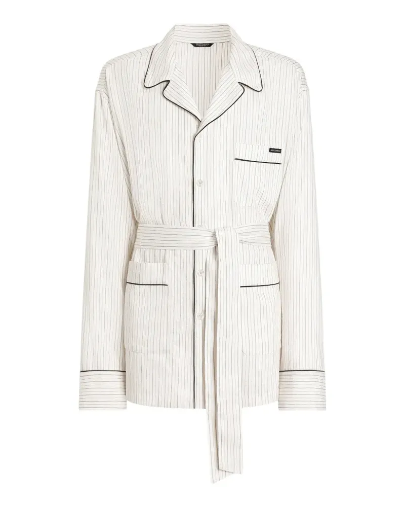 Dolce & Gabbana Morgenmantel aus Leinen-Seidengemisch - Nude Nude