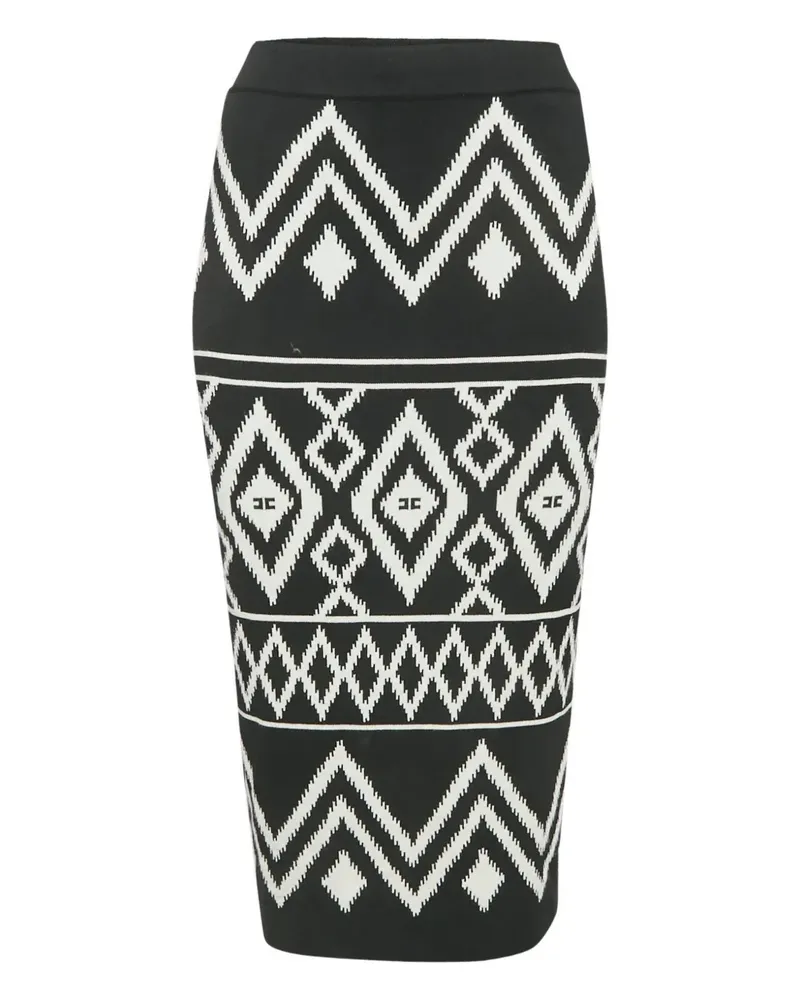 Elisabetta Franchi 2024 Rock mit Zickzackmuster - Schwarz Schwarz