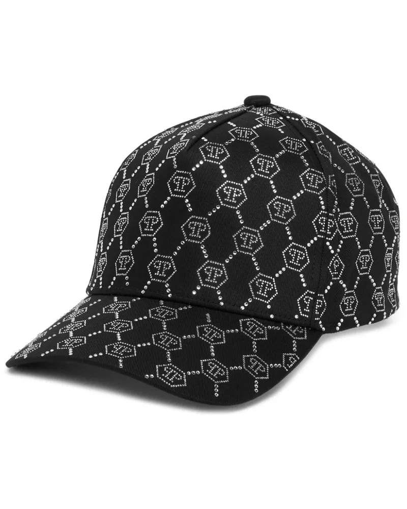 Philipp Plein Baseballkappe mit Kristallverzierung - Schwarz Schwarz