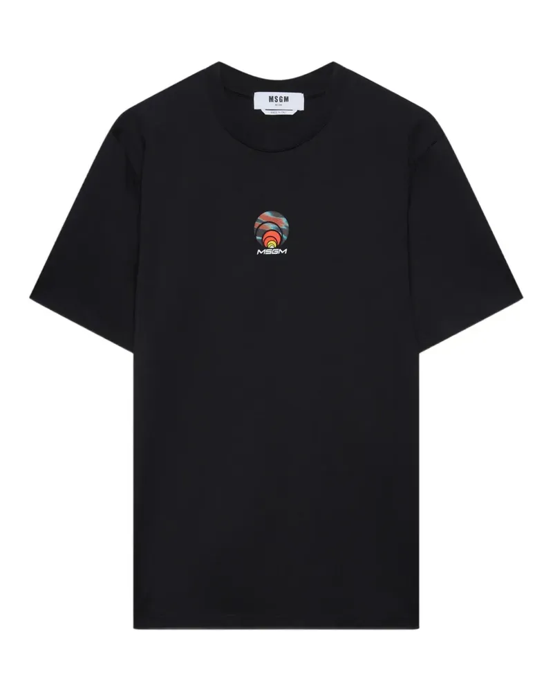 MSGM T-Shirt mit grafischem Print - Schwarz Schwarz