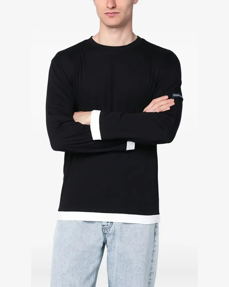 Namacheko Langarmshirt im Layering-Look - Schwarz Schwarz