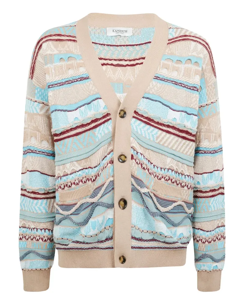 Laneus Cardigan mit Jacquardmuster - Blau Blau