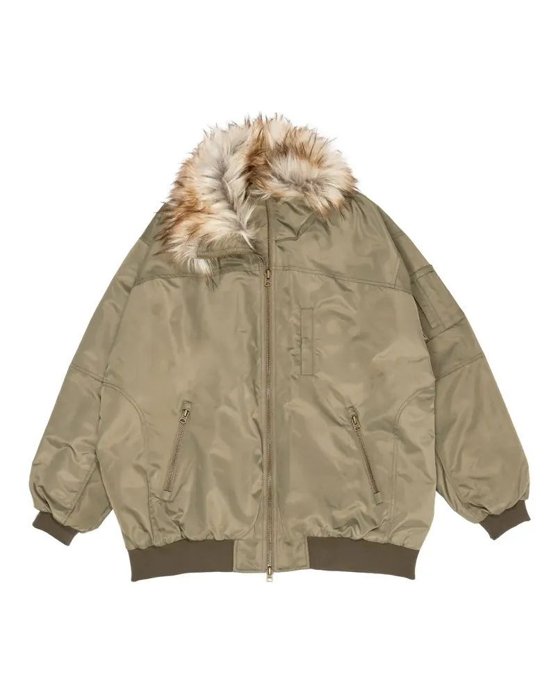 BIMBA Y LOLA faux-fur-lined padded bomber jacket - Grün Grün