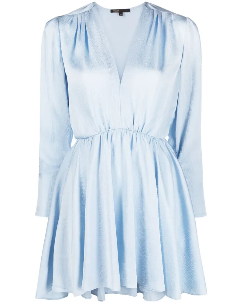 Maje Minikleid mit V-Ausschnitt - Blau Blau