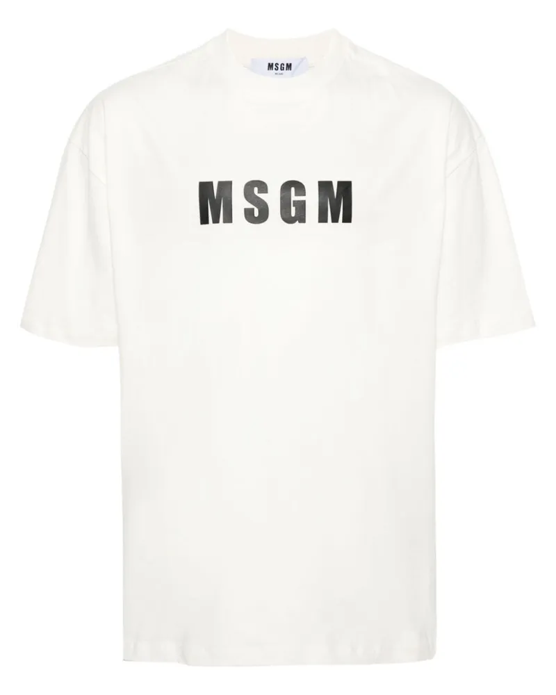 MSGM T-Shirt mit Logo-Print Nude