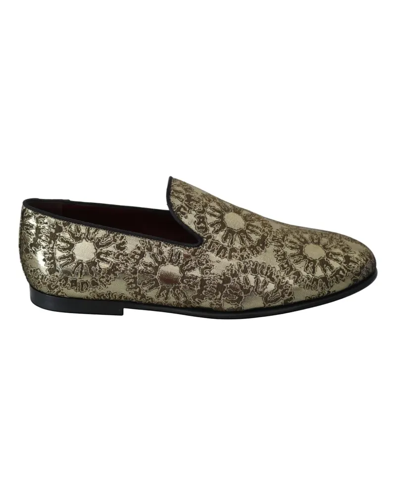 Dolce & Gabbana Loafer mit Blumenmuster - Gold Gold