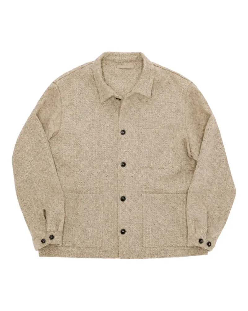 Fortela Tristan herringbone-wool shirt jacket - Braun Braun