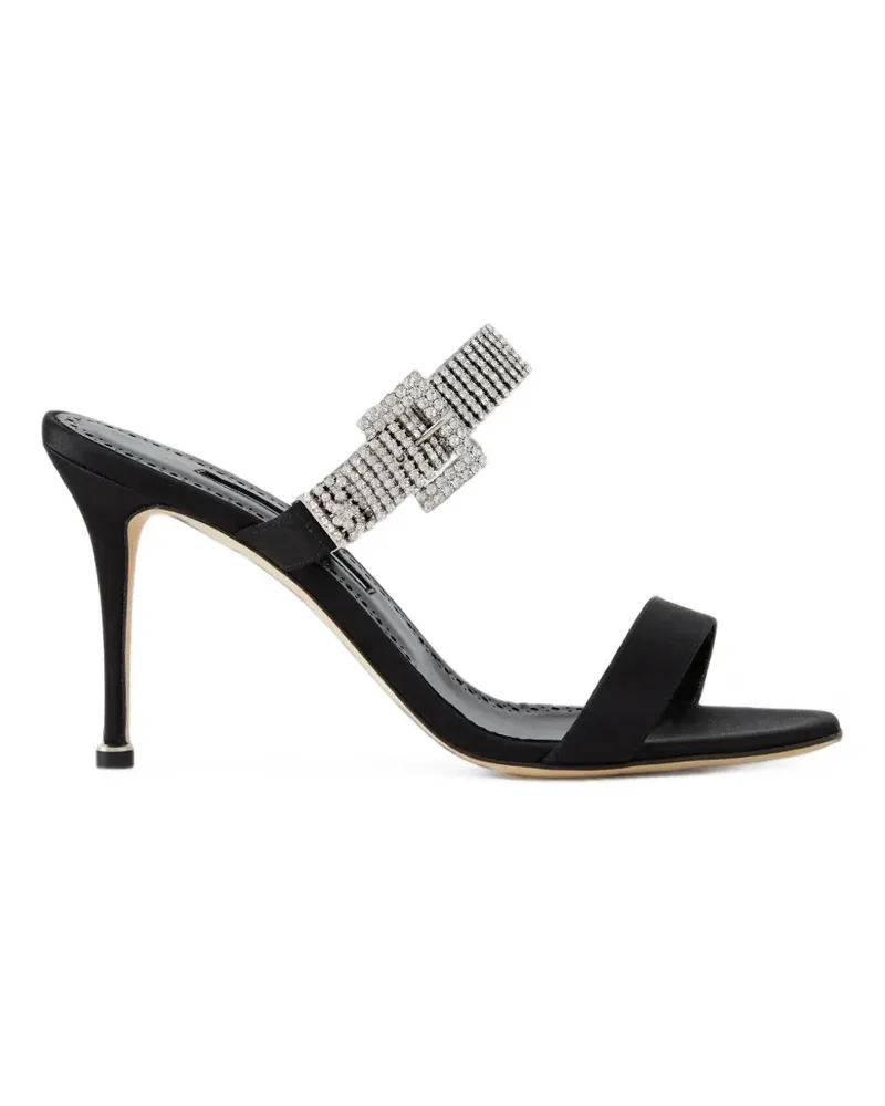 Manolo Blahnik Fibolta Sandalen mit Kristallen - Schwarz Schwarz