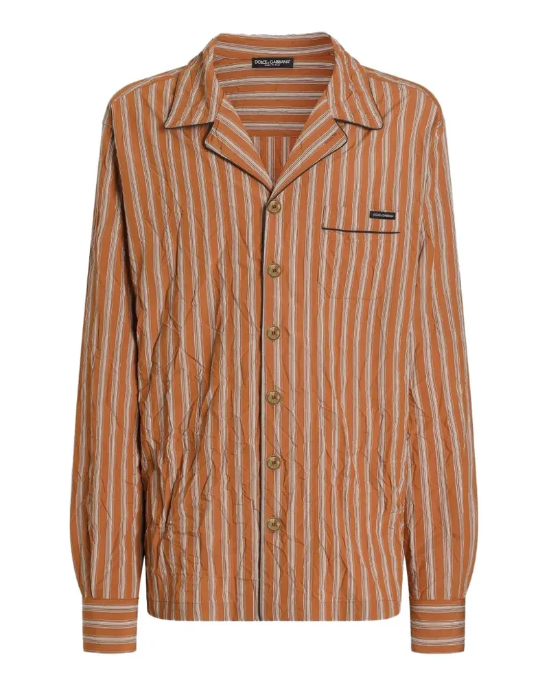 Dolce & Gabbana Hemd mit gestreifter Tasche - Orange Orange