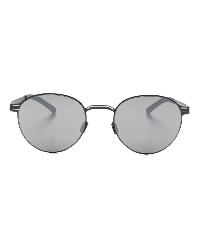 Mykita Carlo Sonnenbrille mit rundem Gestell - Schwarz Schwarz