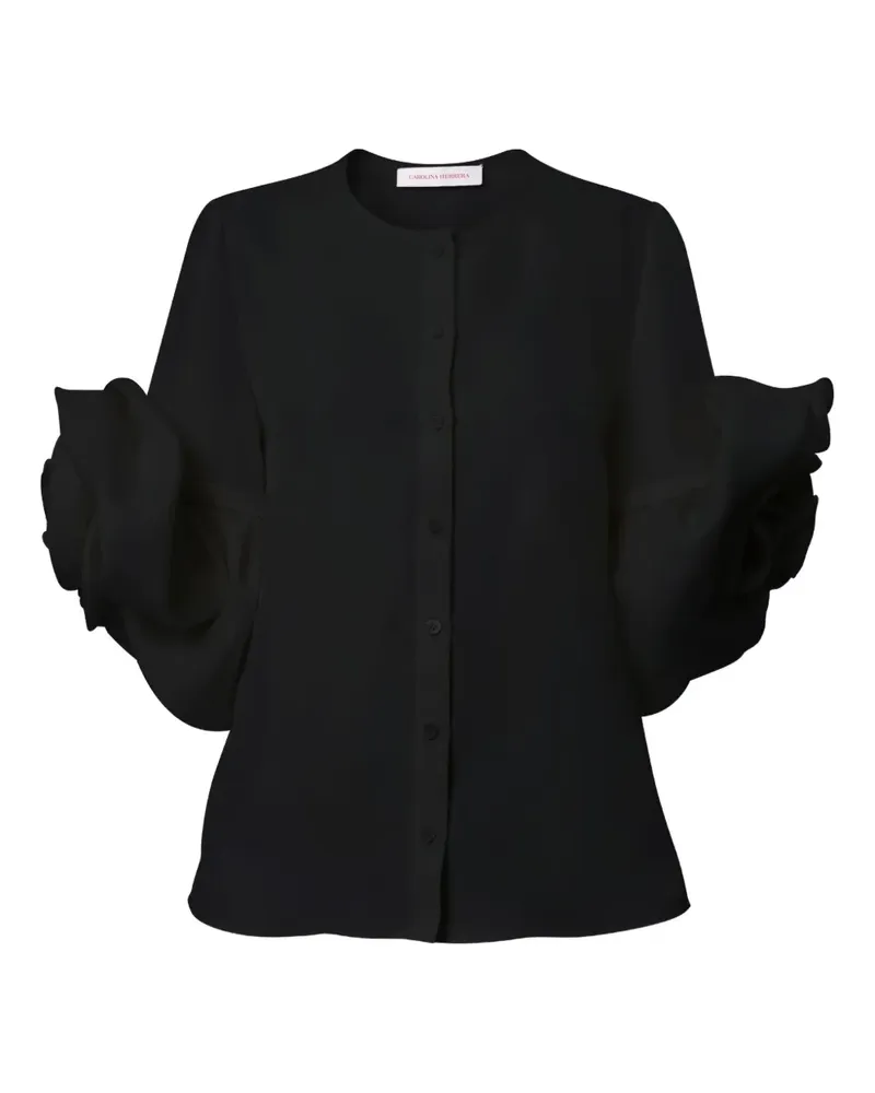 Carolina Herrera New York Rosettes Gazar Bluse - Schwarz Schwarz