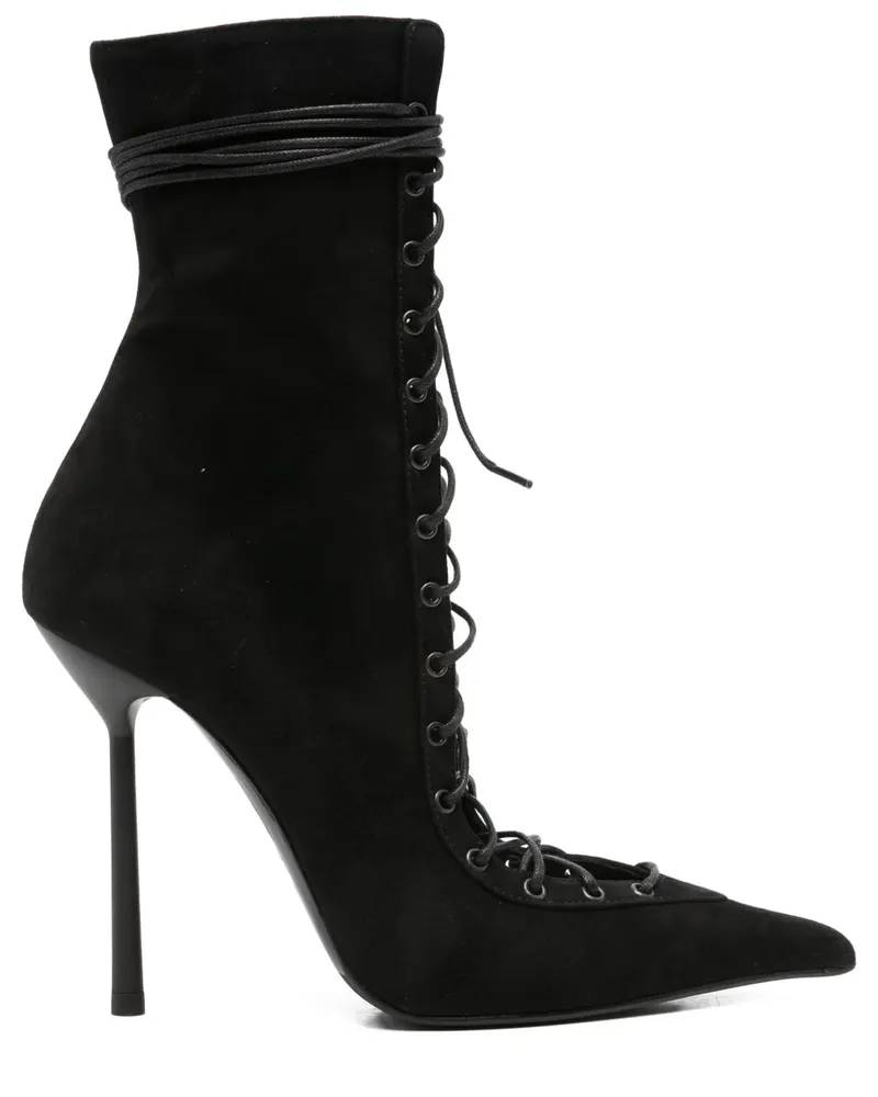 Le Silla Spitze Colette Schnürstiefel 100mm - Schwarz Schwarz