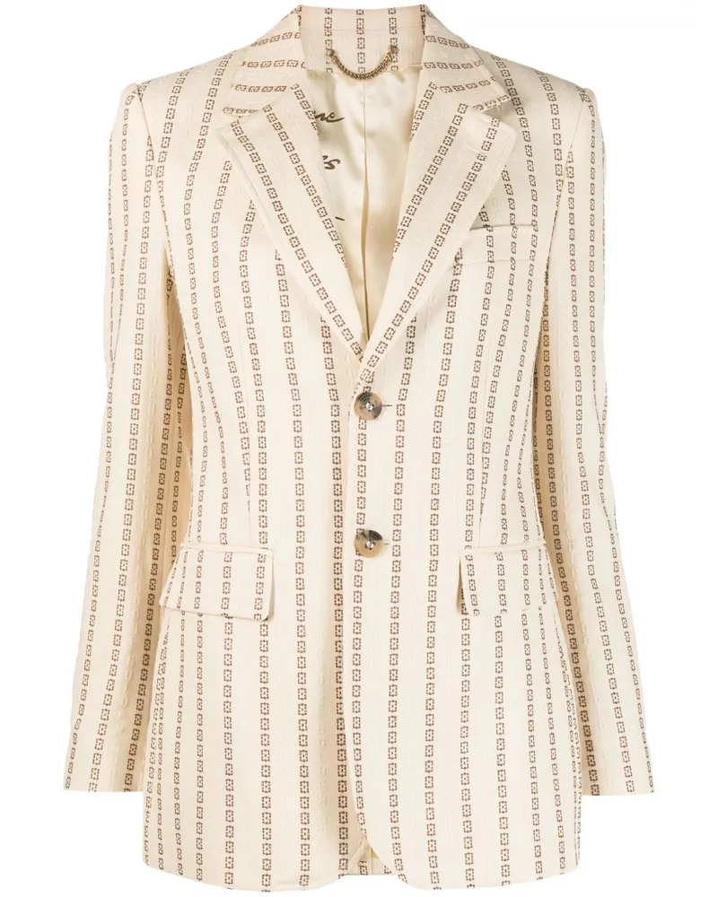 Golden Goose Einreihiger Jacquard-Blazer Nude