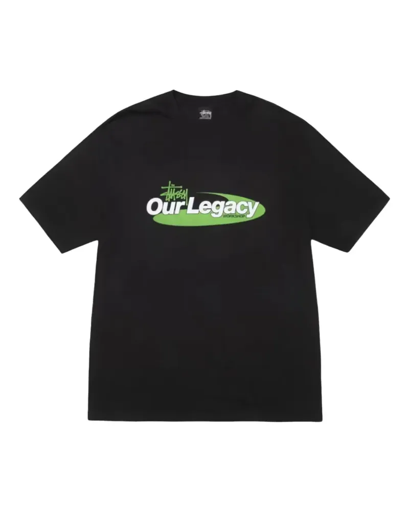 Stüssy x Our Legacy Work Shop Swirl T-Shirt - Schwarz Schwarz
