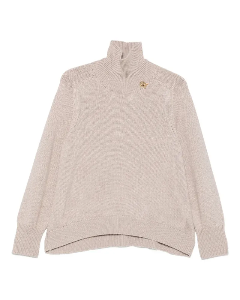 Fabiana Filippi embellished high-neck sweater - Nude Nude