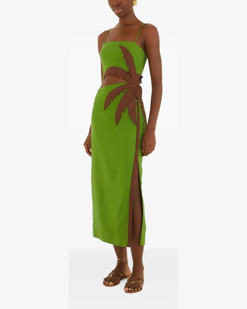 FARM Rio Midikleid mit Cut-Out - Grün Grün