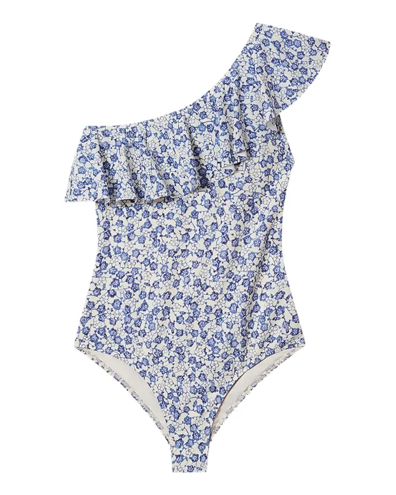 Isabel Marant Sicilya ruffled floral-print swimsuit - Nude Nude