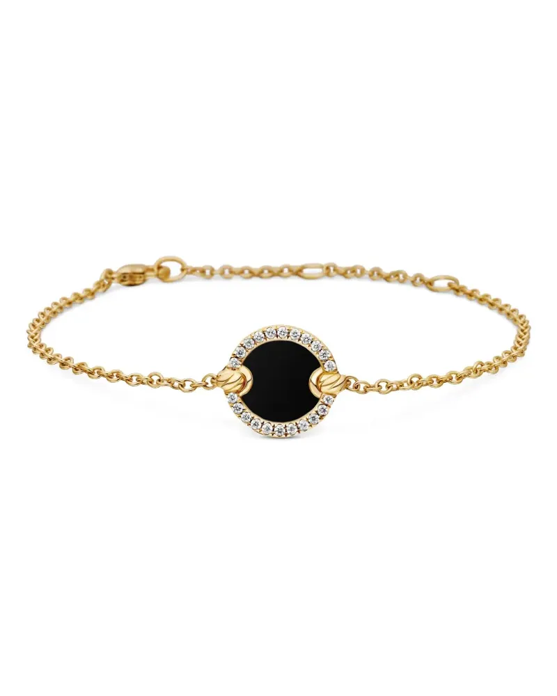 David Yurman 18kt Petite DY Elements Center Station Chain Gelbgoldarmband mit Diamanten (11mm Gold