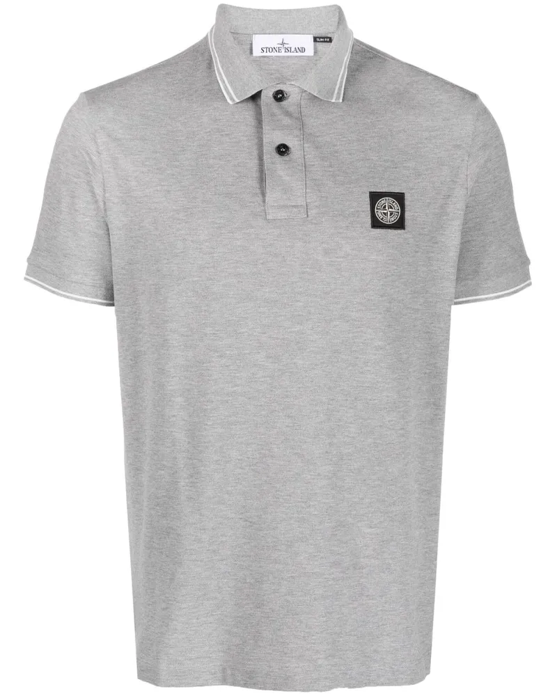 Stone Island Poloshirt mit Kompass-Patch - Grau Grau