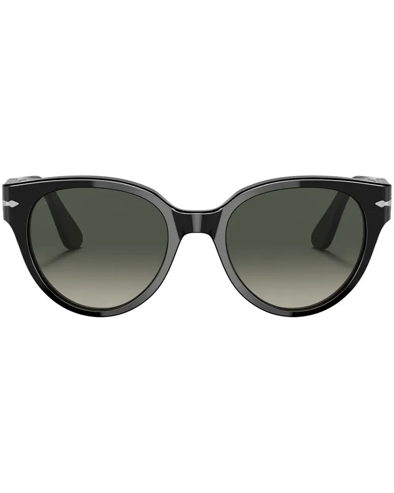 Persol Sonnenbrille mit rundem Gestell - Schwarz Schwarz