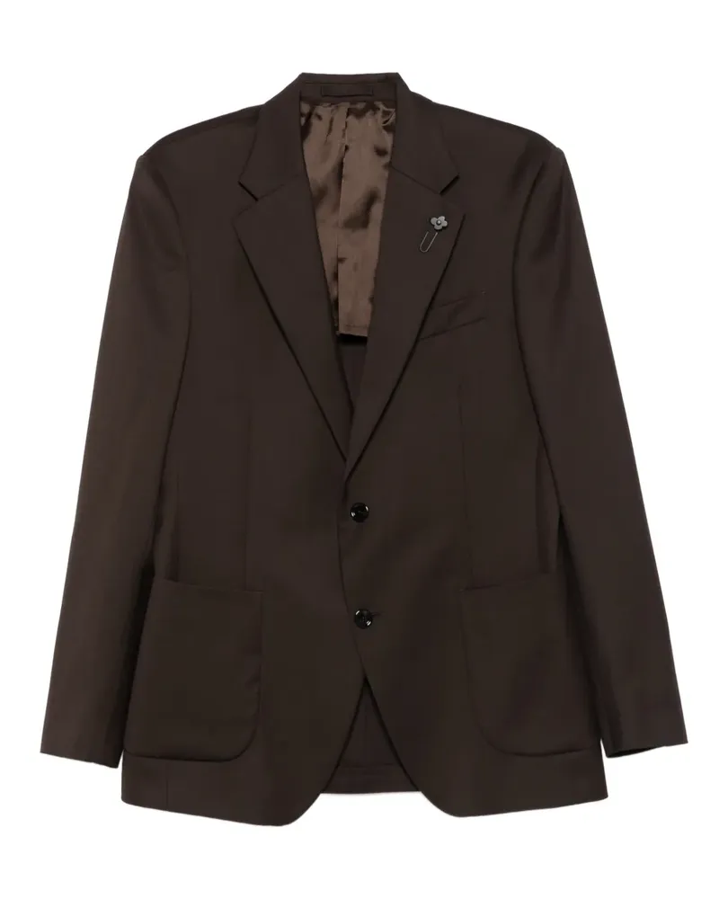 LARDINI button-fastening blazer - Braun Braun
