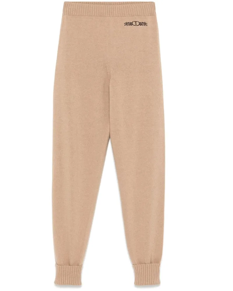 Twin-Set Jogginghose mit Logo-Stickerei - Braun Braun