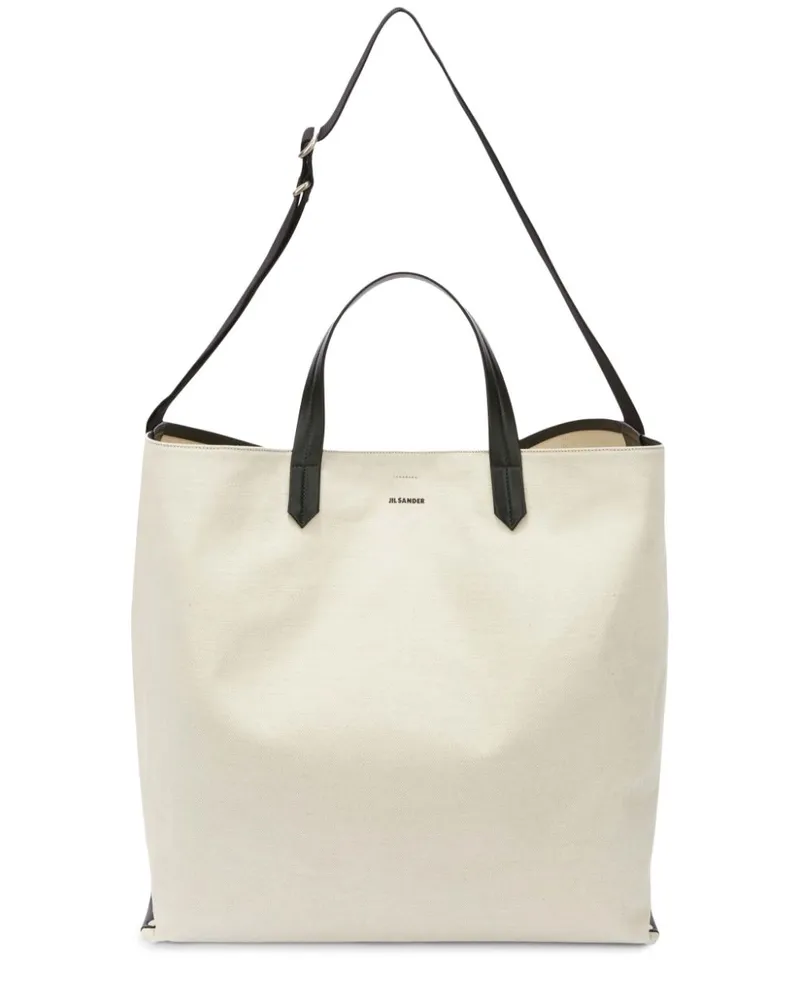 Jil Sander Mittelgroßer Tape Shopper Weiß