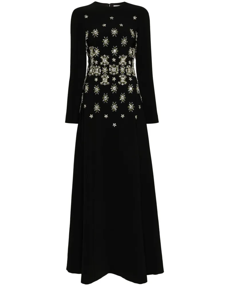 Dina Melwani Kristallverziertes Abendkleid - Schwarz Schwarz