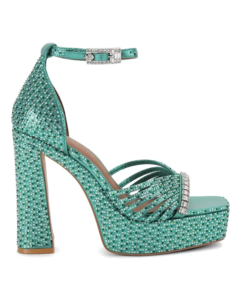 Kurt Geiger Plateau-Pumps mit Kristallriemen - Grün Grün