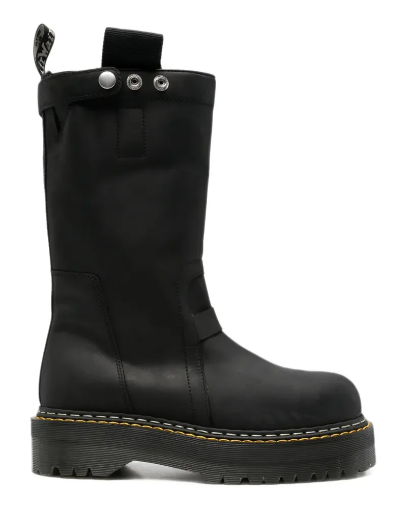 Rick Owens Dr. Martens platform pull-on biker boots - Schwarz Schwarz
