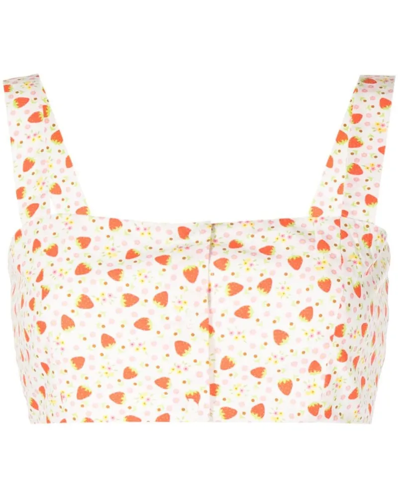 BATSHEVA Bluse mit Print - Weiß Weiß