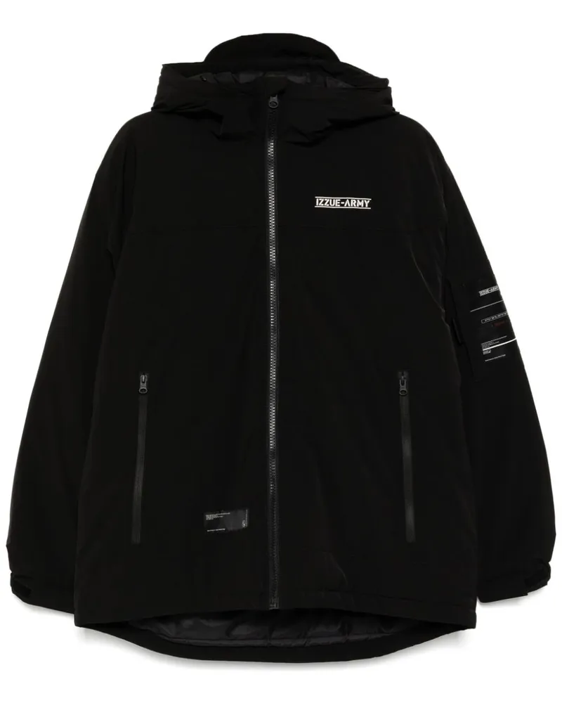 Izzue Wattierte Jacke mit Logo - Schwarz Schwarz