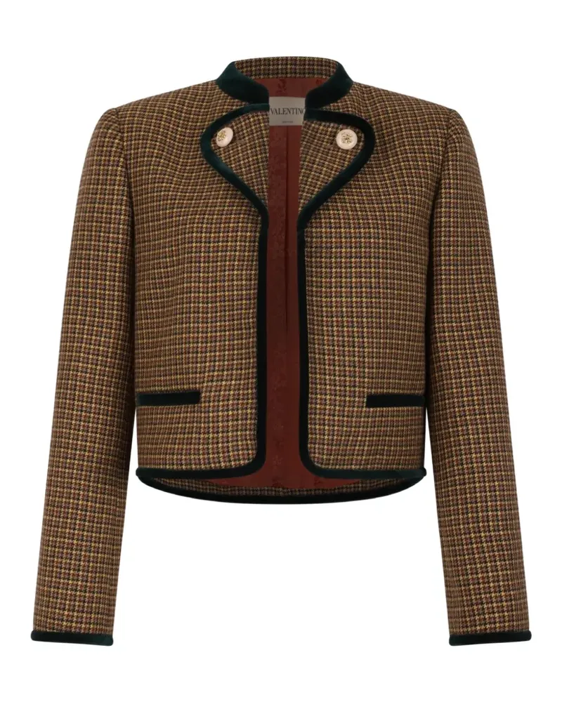 Valentino Garavani buttoned checked jacket - Braun Braun
