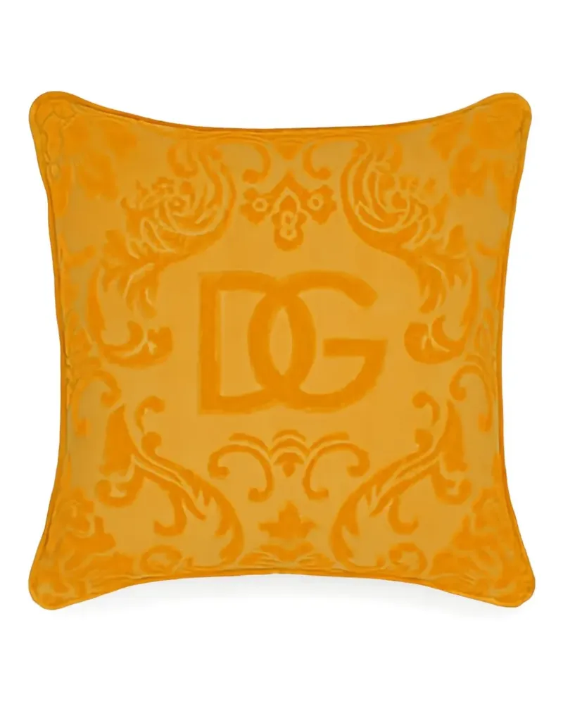 Dolce & Gabbana Kissen mit DG-Logo (45cm x 45cm) - Gelb Gelb