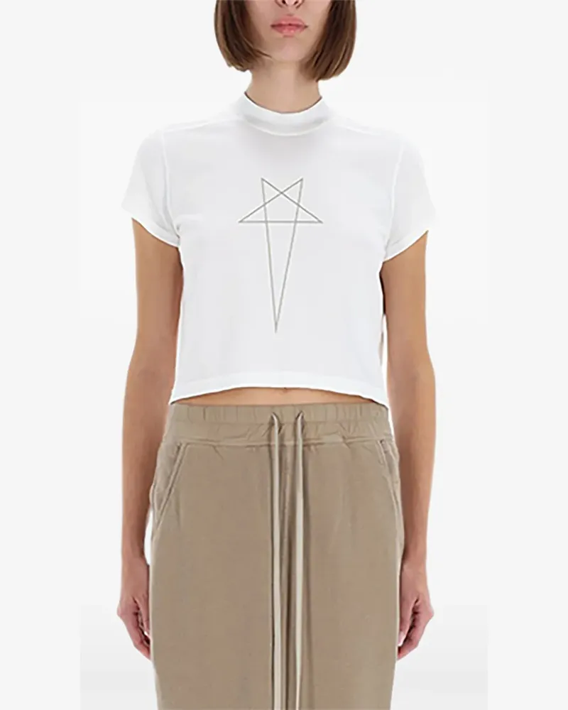 DRKSHDW by Rick Owens Cropped-Top mit Stern-Print - Weiß Weiß