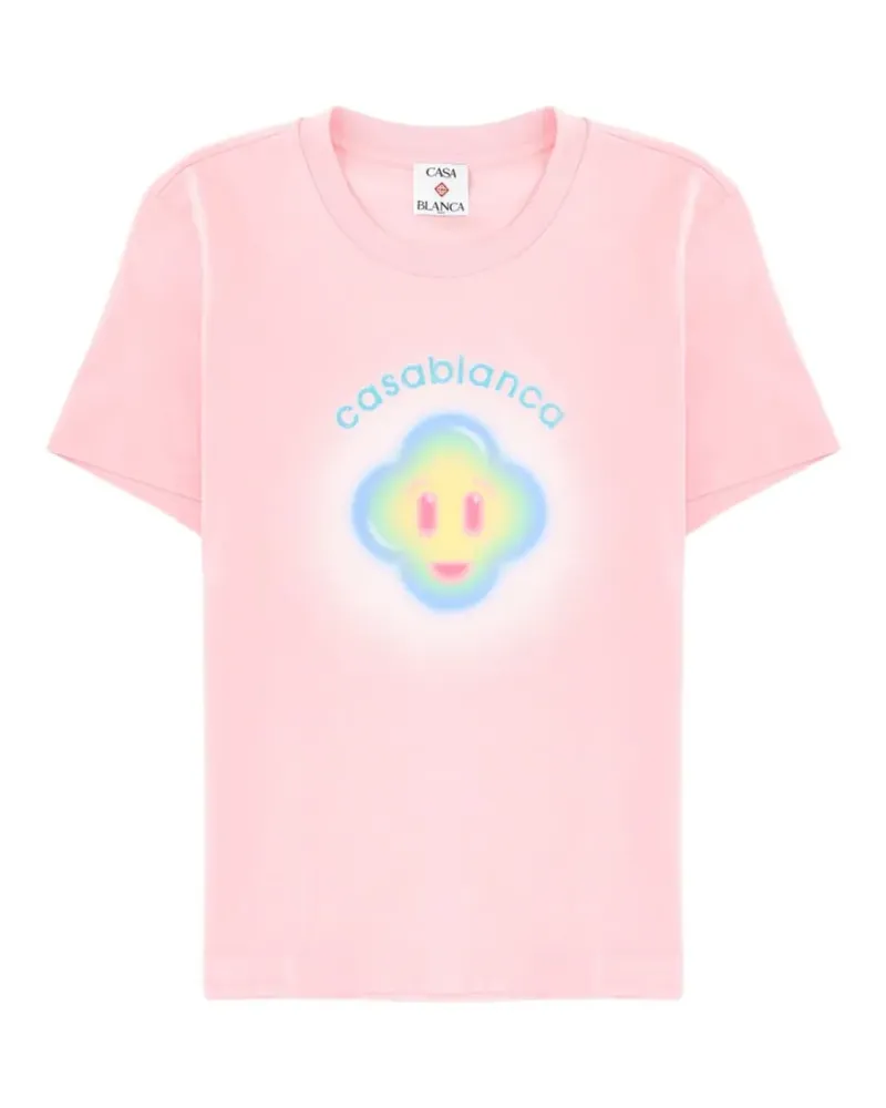Casablanca Paris Airbrush Smiley T-Shirt - Rosa Rosa