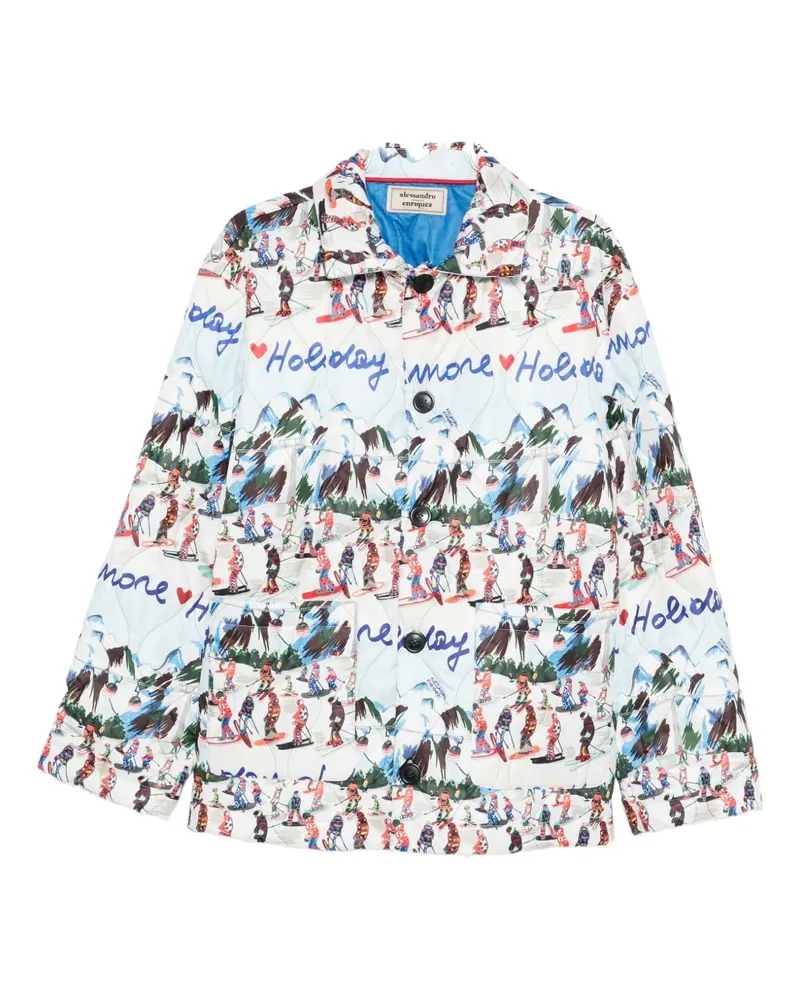 Alessandro Enriquez printed shirt jacket - Blau Blau