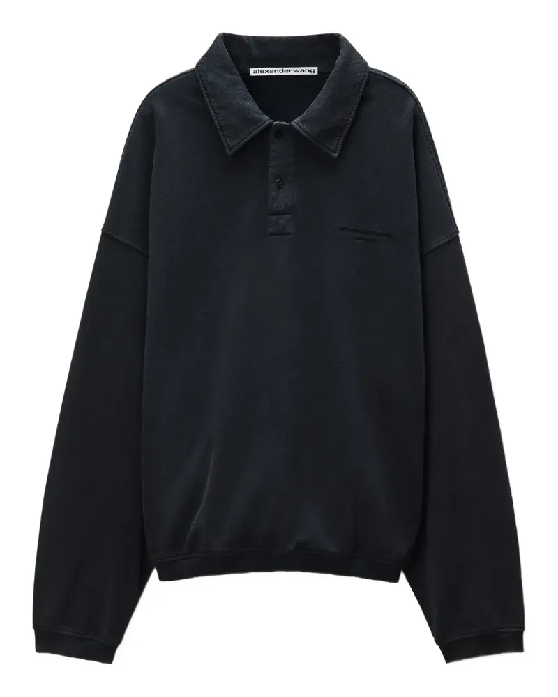 Alexander Wang Oversized-Pullover mit Poloshirtkragen - Schwarz Schwarz