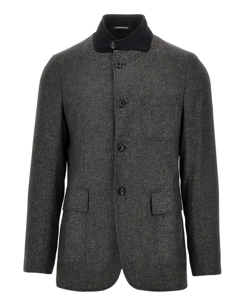 Emporio Armani mélange-effect high-neck jacket - Grau Grau