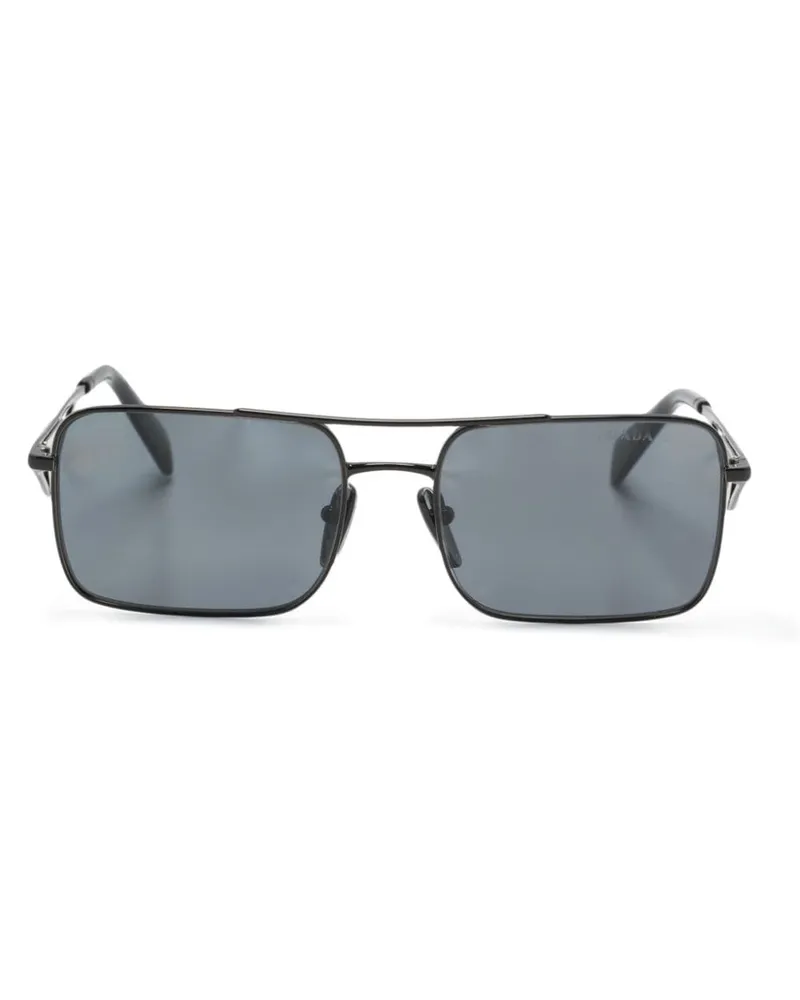 Prada Sonnenbrille mit eckigem Gestell - Schwarz Schwarz