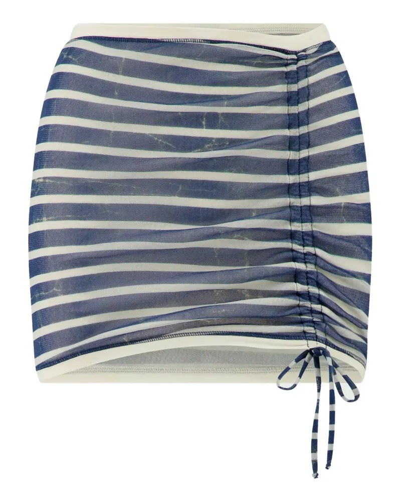 Jean Paul Gaultier Geraffter Marinière Minirock mit Print - Blau Blau