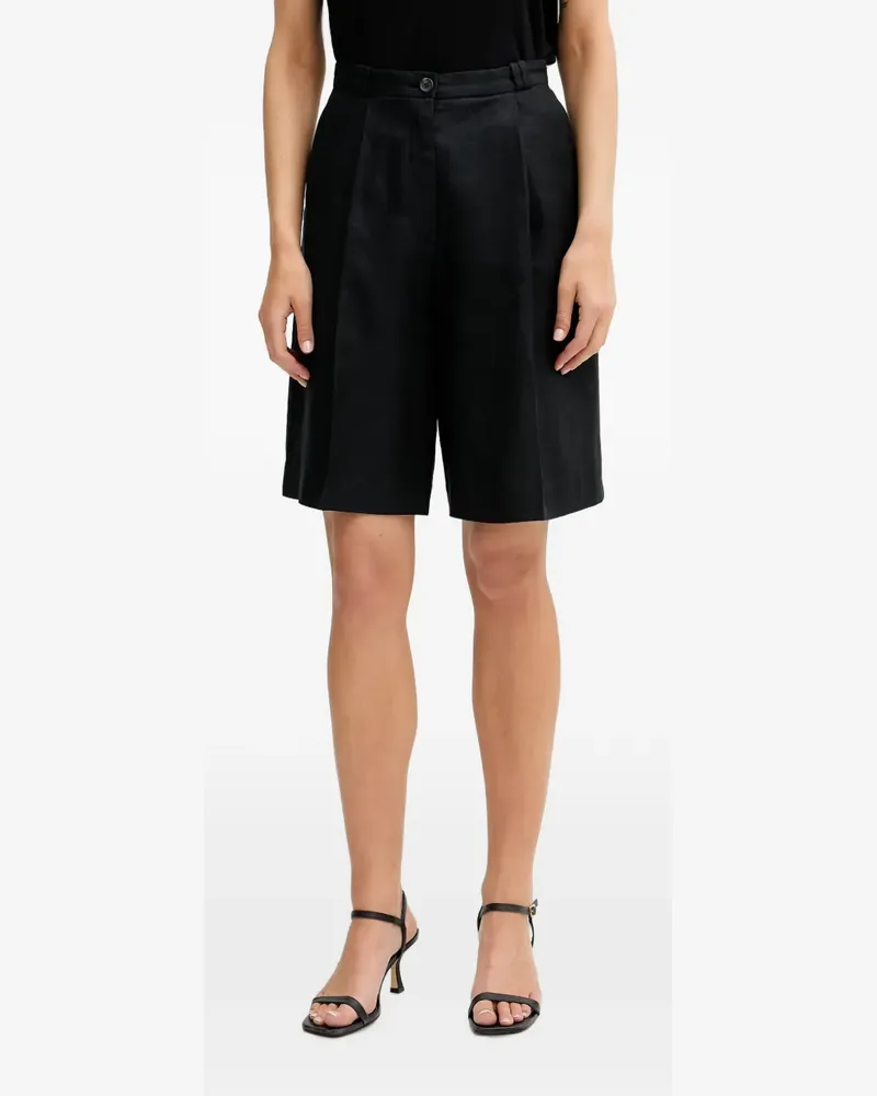 Sisley pleated linen shorts - Schwarz Schwarz