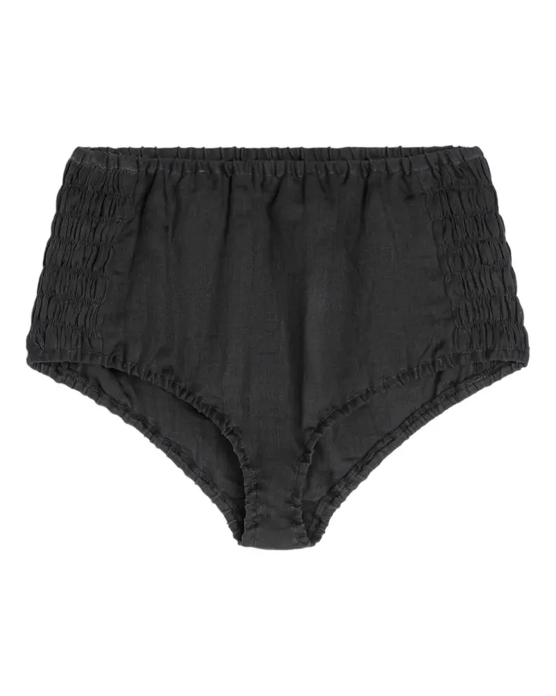 Dries van Noten Geraffte Shorts - Schwarz Schwarz
