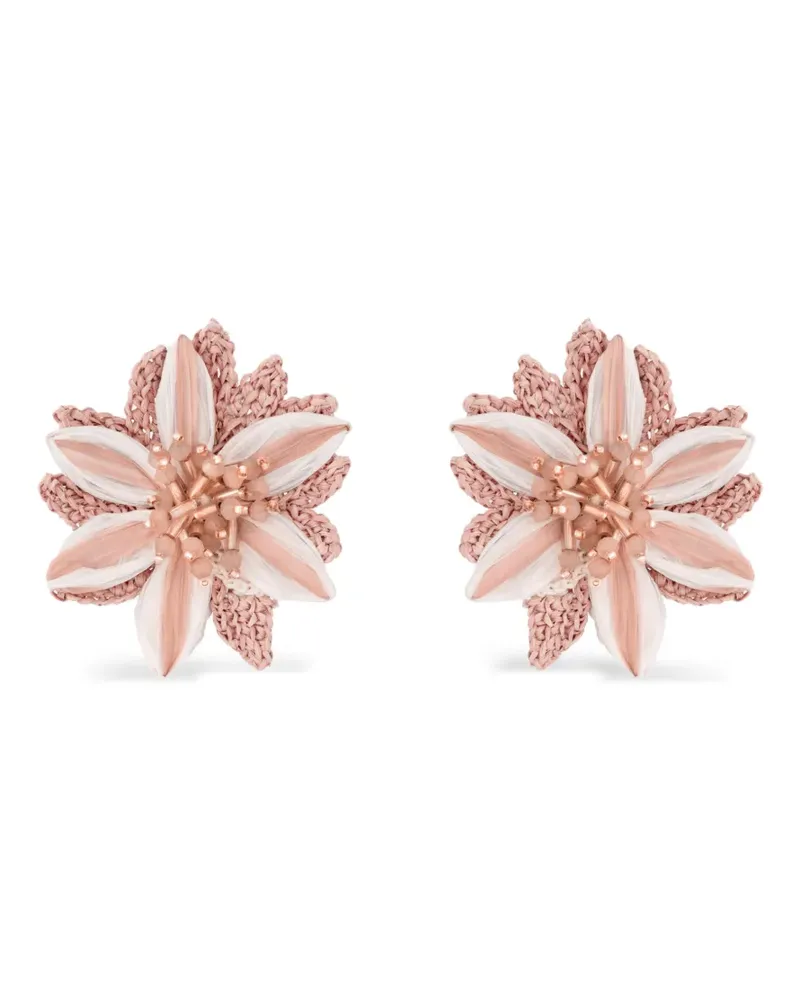 Oscar de la Renta Lily Ohrringe mit Perlen - Rosa Rosa