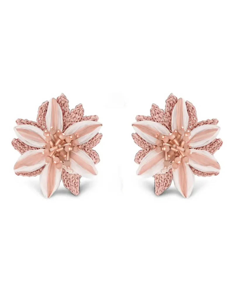 Oscar de la Renta Lily Ohrringe mit Perlen - Rosa Rosa