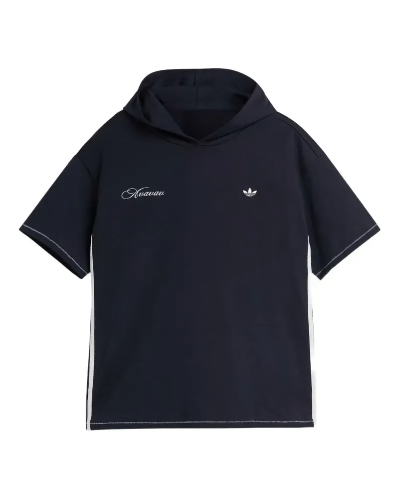 adidas hooded three-stripe t-shirt - Schwarz Schwarz