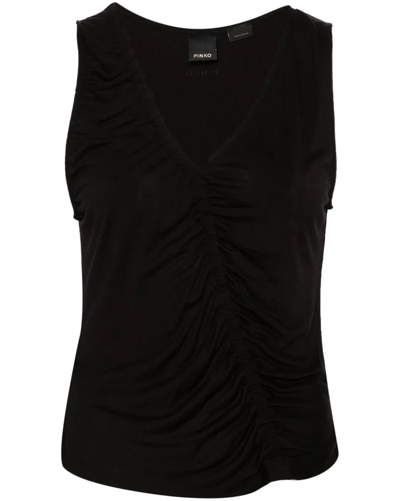 Pinko Gerafftes Tanktop Schwarz