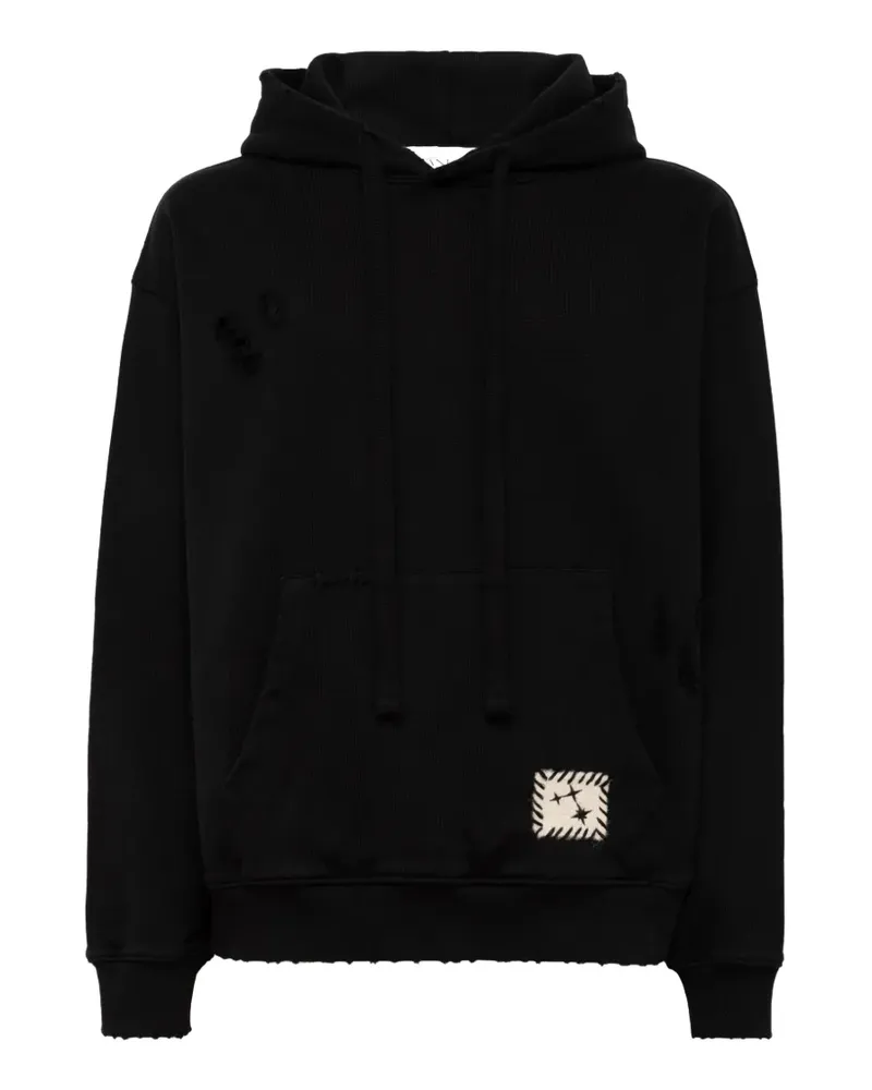 Laneus Destroyed Hoodie - Schwarz Schwarz