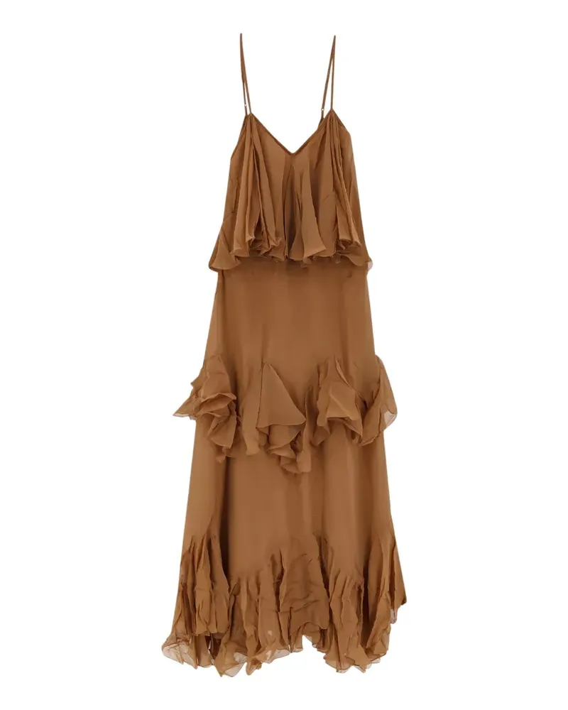 Mes Demoiselles Calimera ruffled V-neck maxi dress - Braun Braun
