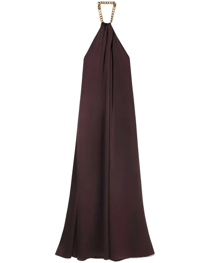 Stella McCartney Neckholder-Abendkleid mit Kette - Braun Braun